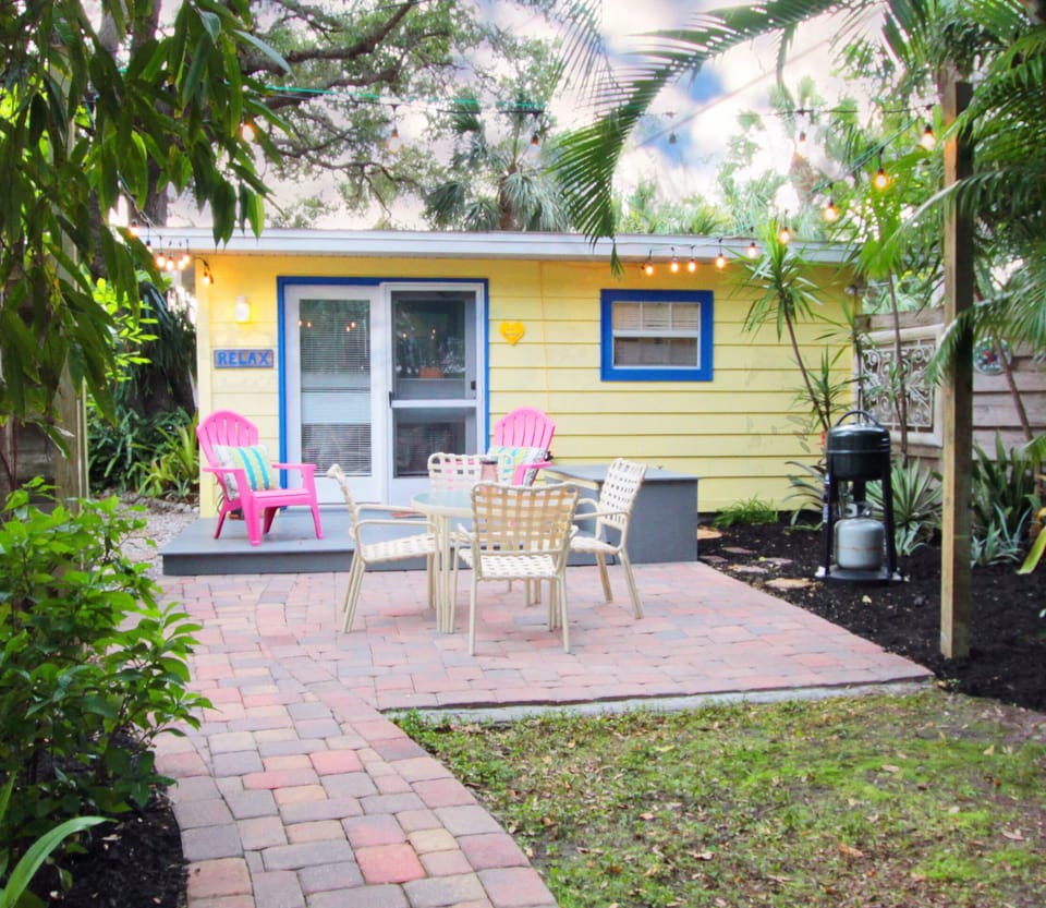 Welcome to Fern Haven Studio Cottage private patio outside living