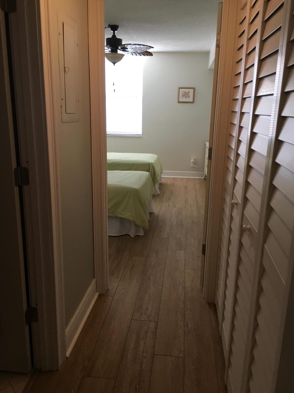 Second bedroom, bathroom, and linen closet