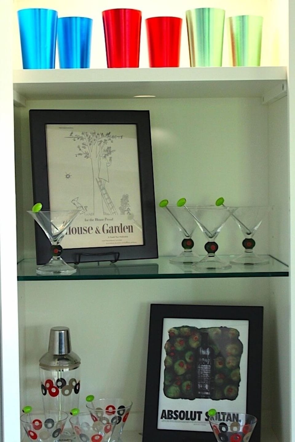 Hutch with Vintage Barware