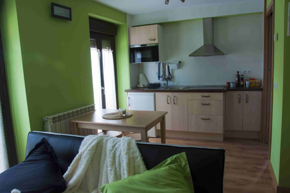 THE HOUSE OF THE REBOUND. Study Matacan: Dorm. 135cm double bed, bathroom and kitchen-living room Apartment in Basque Country