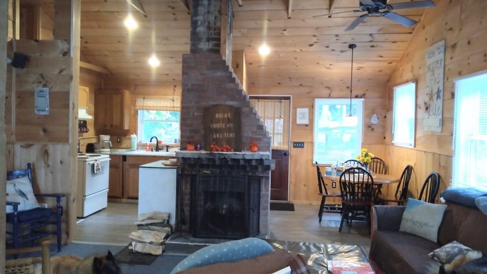 Open concept living room/kitchen/dining