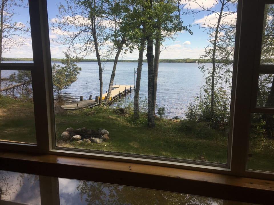 View from large picture window.  Cabin is 20' off the lake.