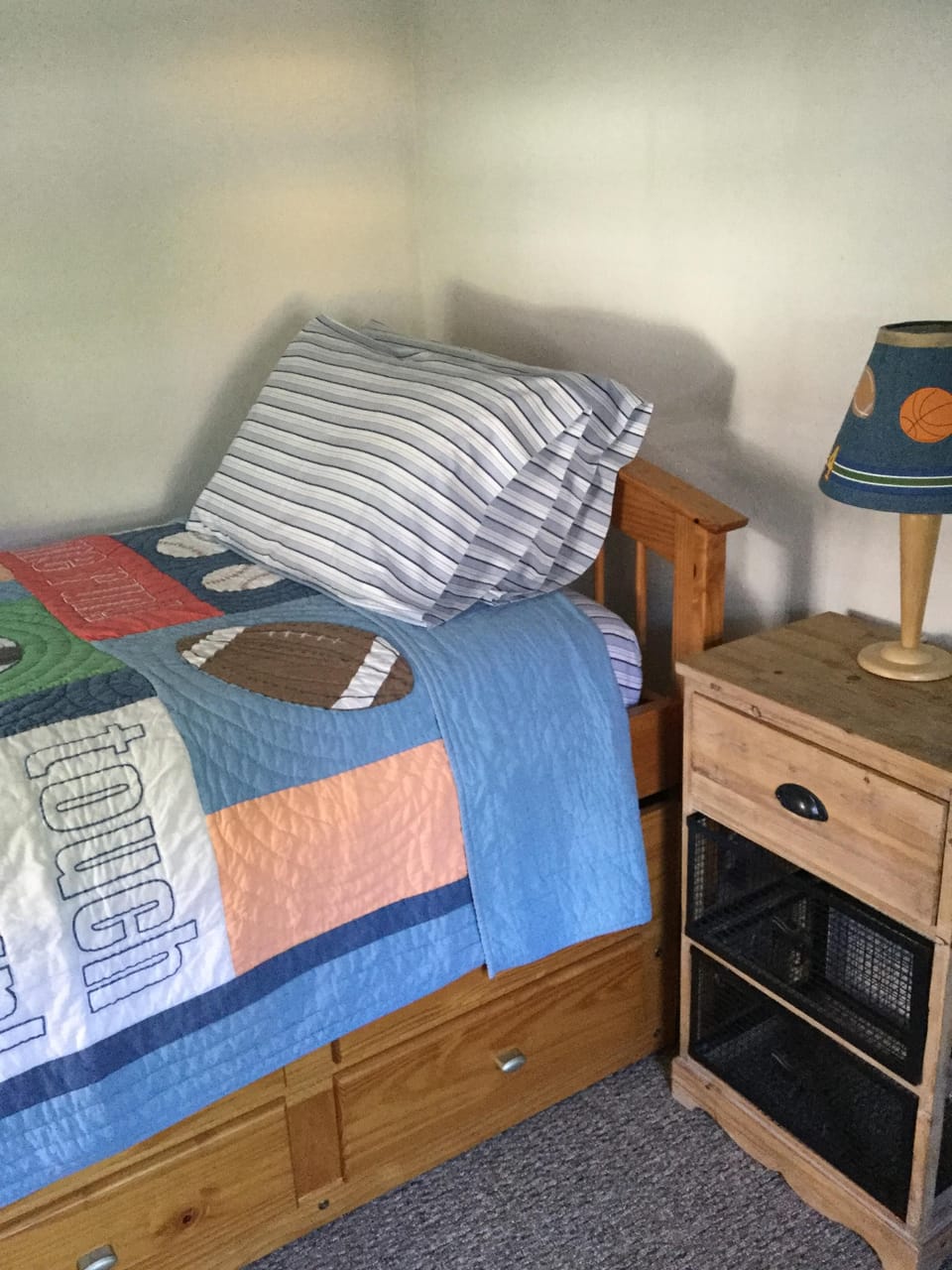 Twin size bed with extra storage 