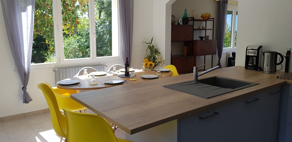 The villa is open plan throughout the kitchen, dining area and lounge.
