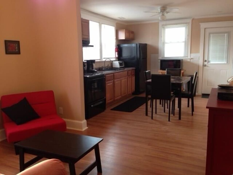 Unit B - Living room/dining and kitchen area