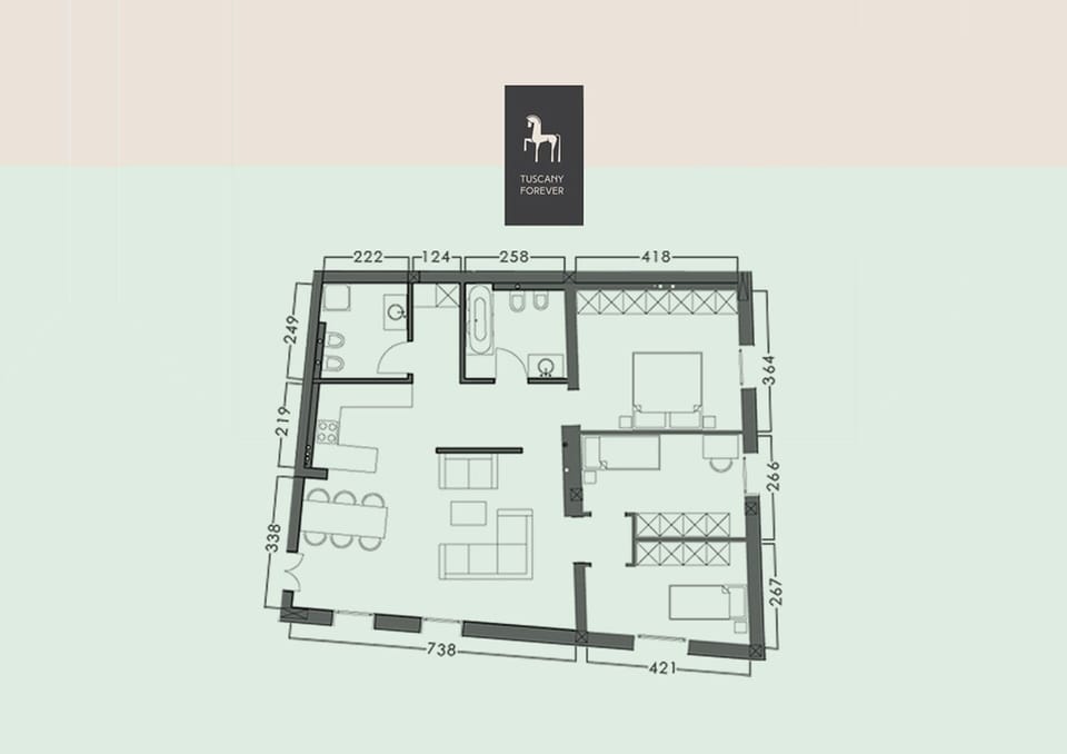 TUSCANY FOREVER RESIDENCE VILLA FAMIGLIA GROUND FLOOR APARTMENT no.2   