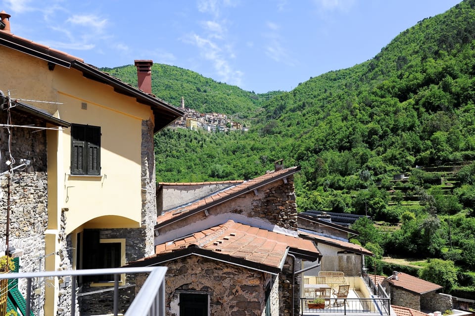 From the balcony you can see the village of Castelvittorio, 3 kilometers away.