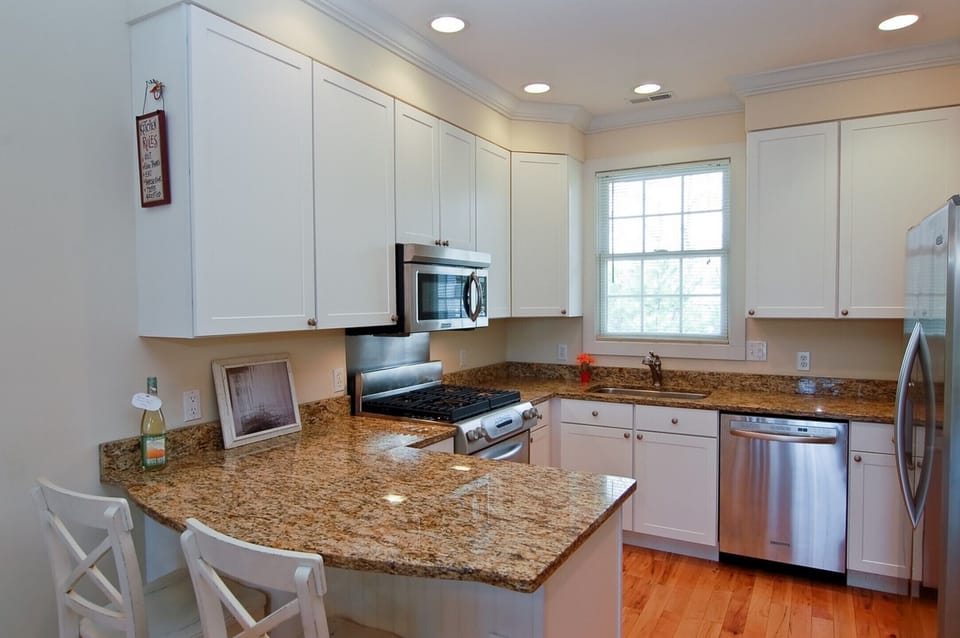 Chefs kitchen with modern appliances. 