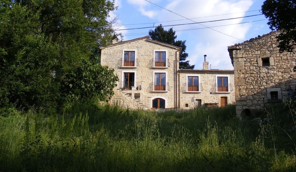 the house from the meadow below