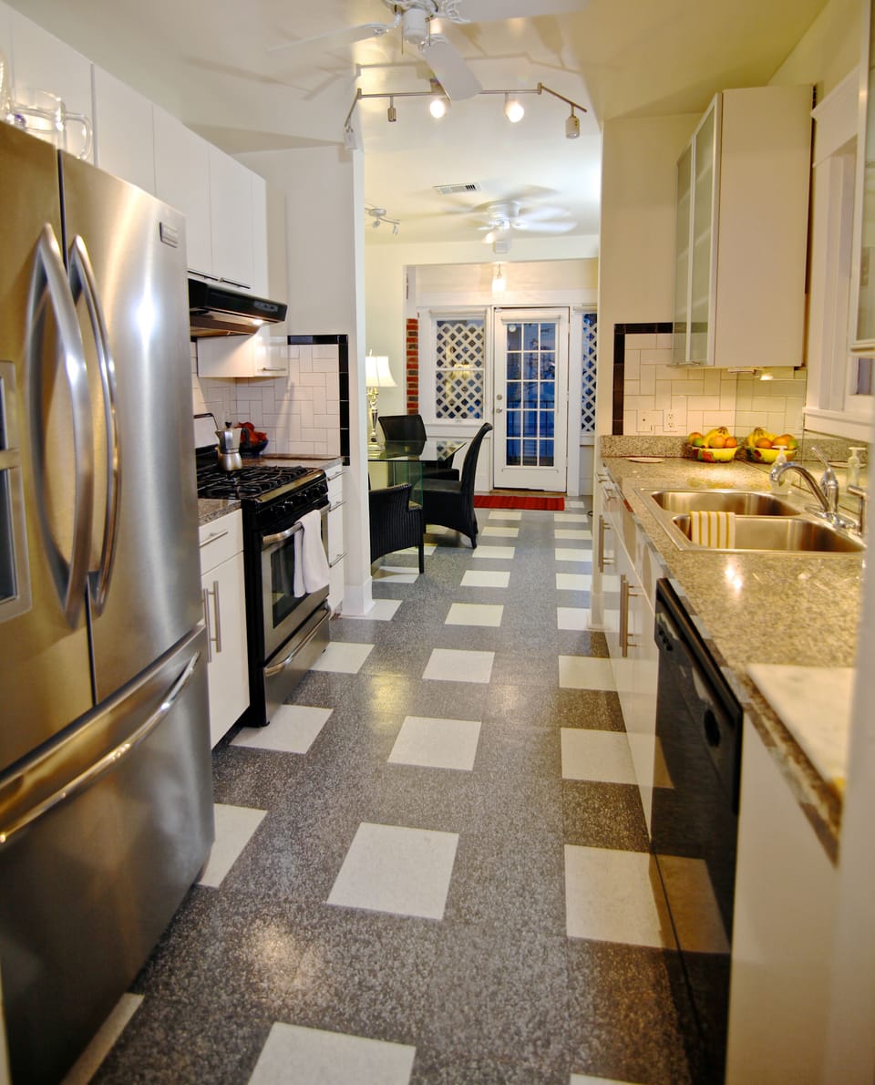 Kitchen with View to Back Door