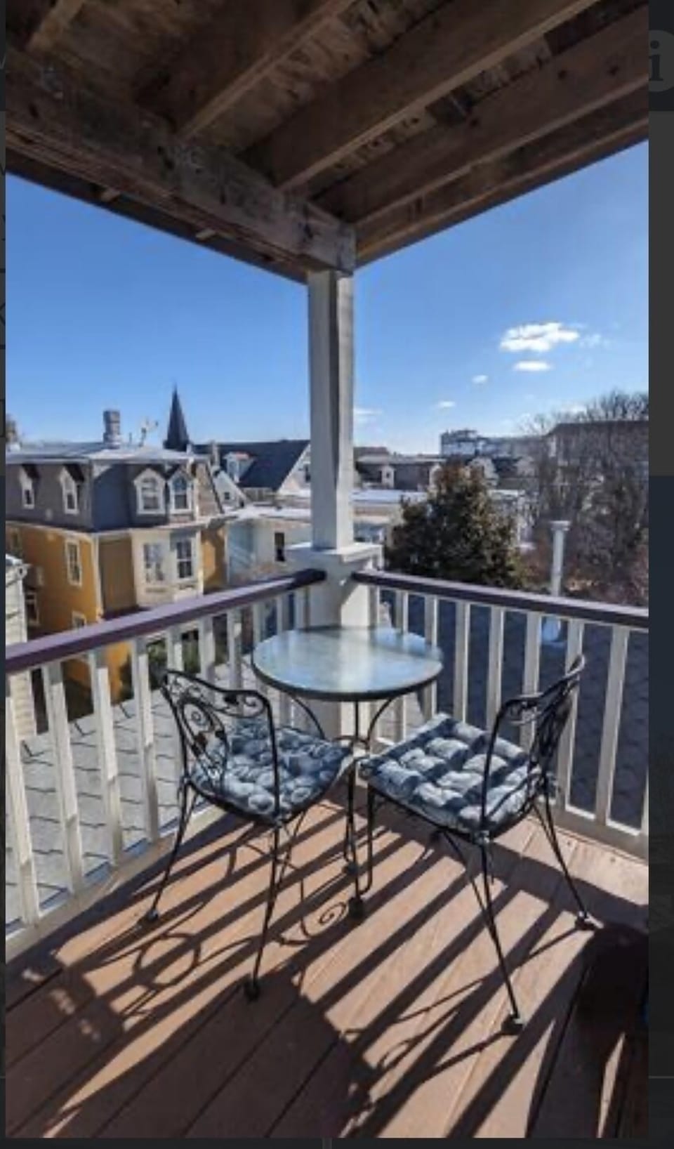 Back Balcony with Views of Victorian Rooftops