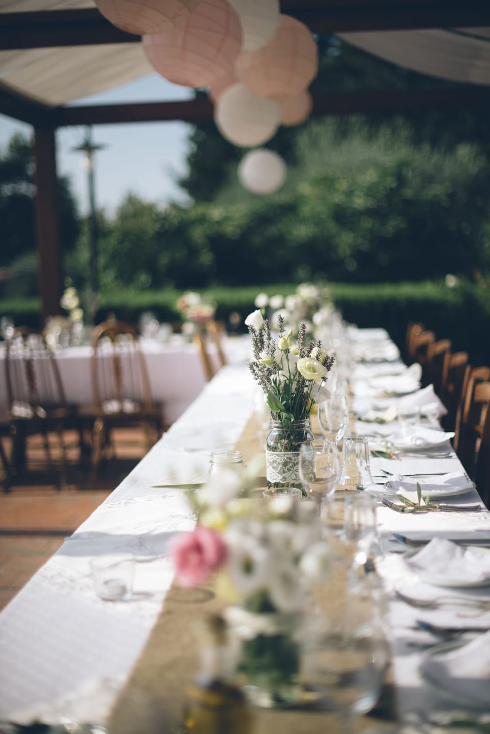 Outdoor banquet area