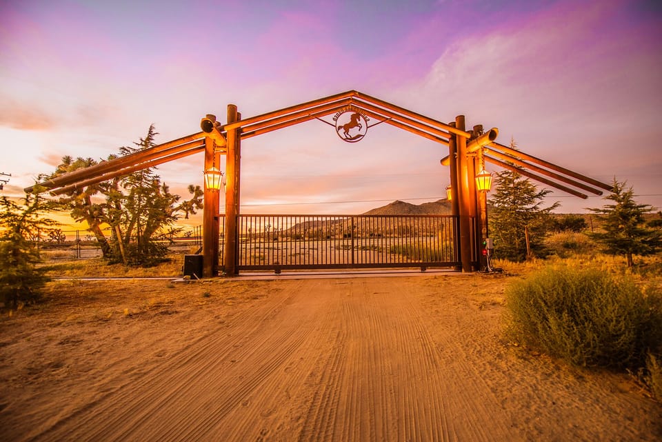Private Remote control Entrance gate taken at sundown