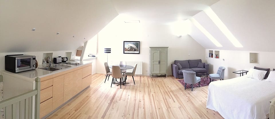 Open plan living - the upper floor.