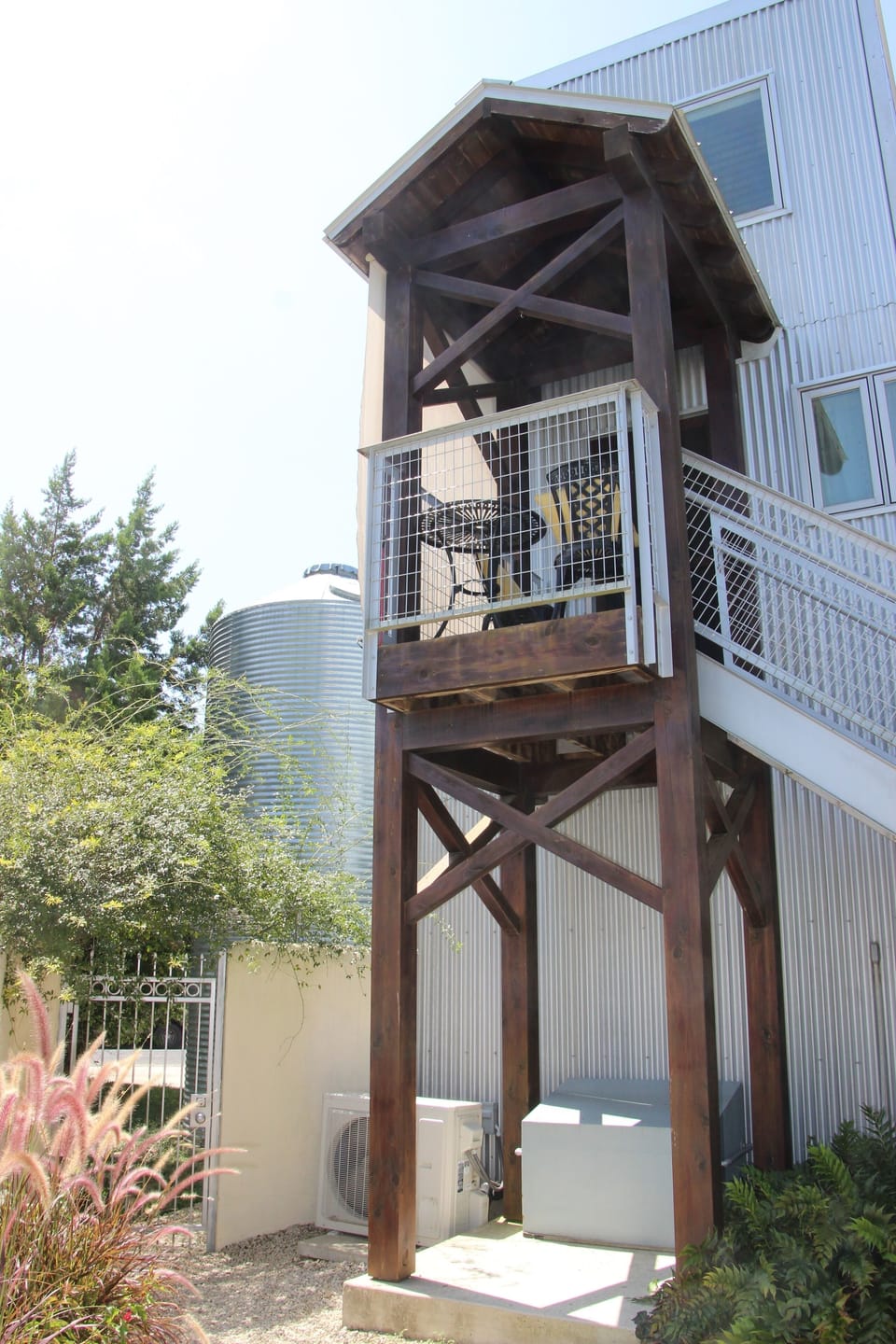 Guest gate and entrance up the stairs.