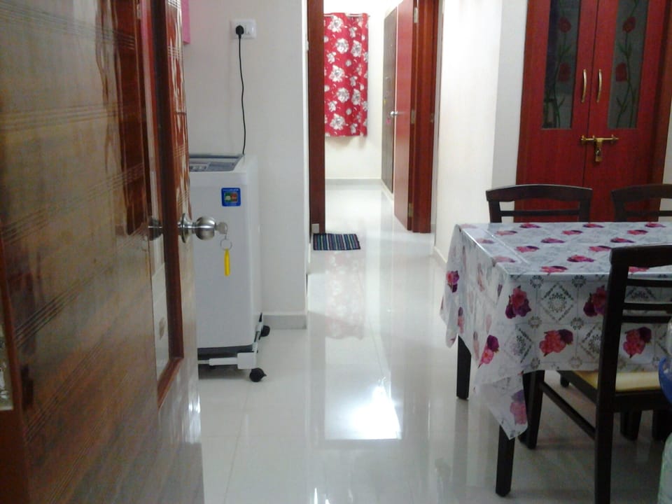 The passage leading to the bedrooms via the kitchen