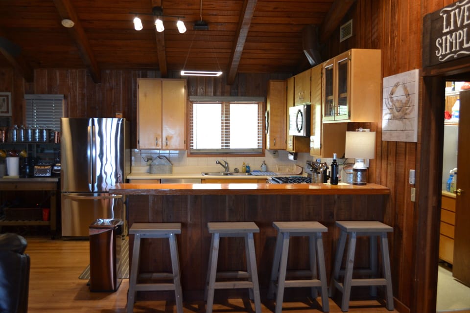Bar seating in kitchen