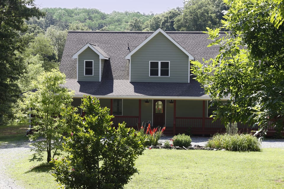 Welcome to the Cottage at Blanche Manor.  Front of house with loop driveway