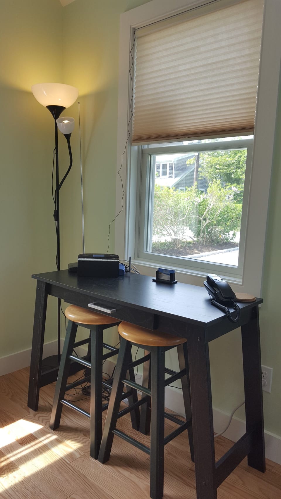 Work station with free WIFI, landline phone for local/emergency calls.