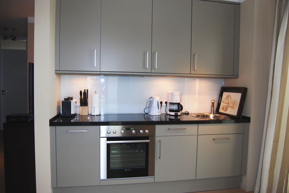 Kitchen/dining room: high-quality built-in kitchen with granite countertops 