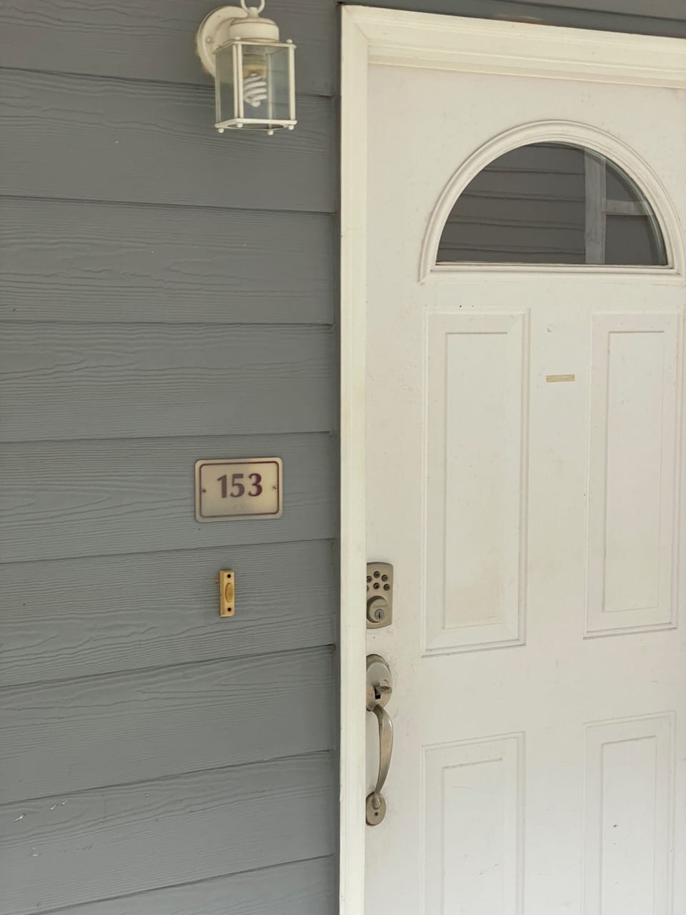 Front door with keyless entry lock.