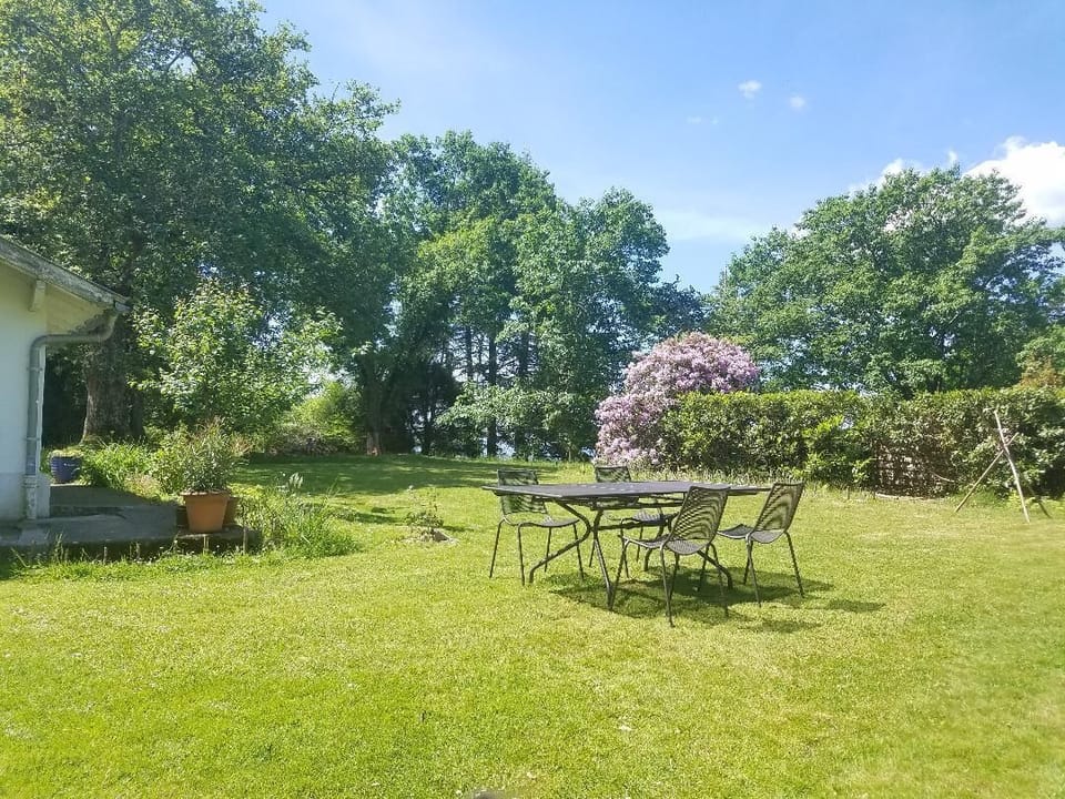 The Gatehouse garden with lovely rhododendrons in full bloom