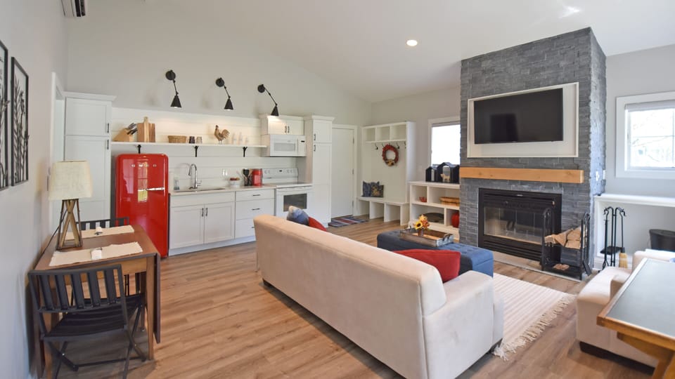 Comfy living space has all you need. 