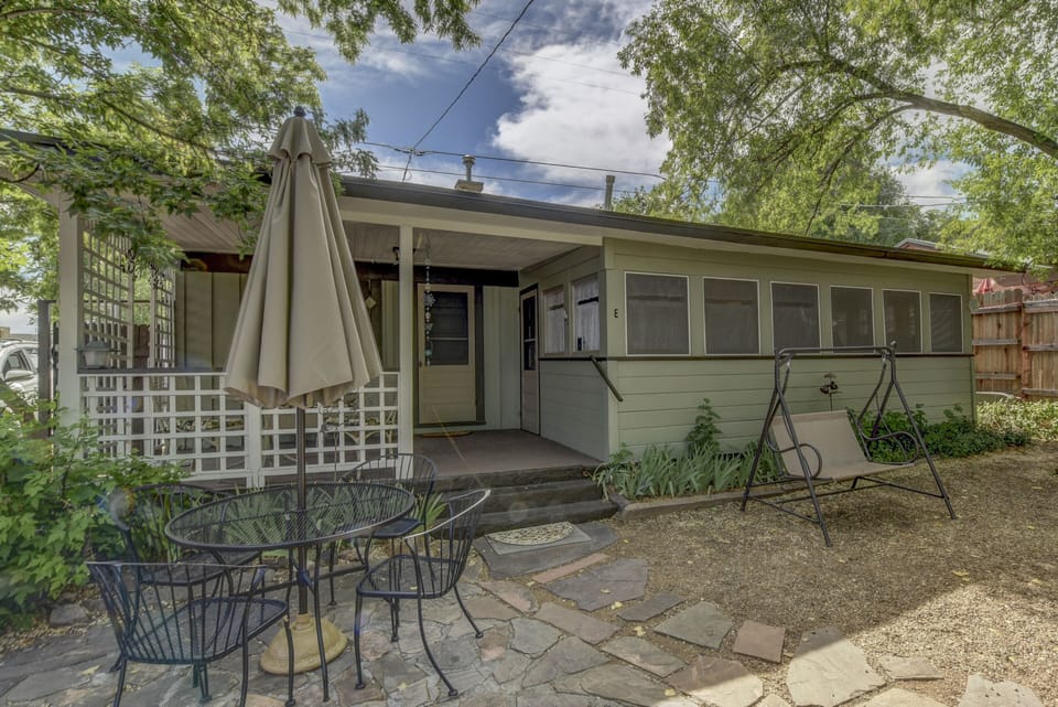 ... also includes a patio set and swing chair for two.