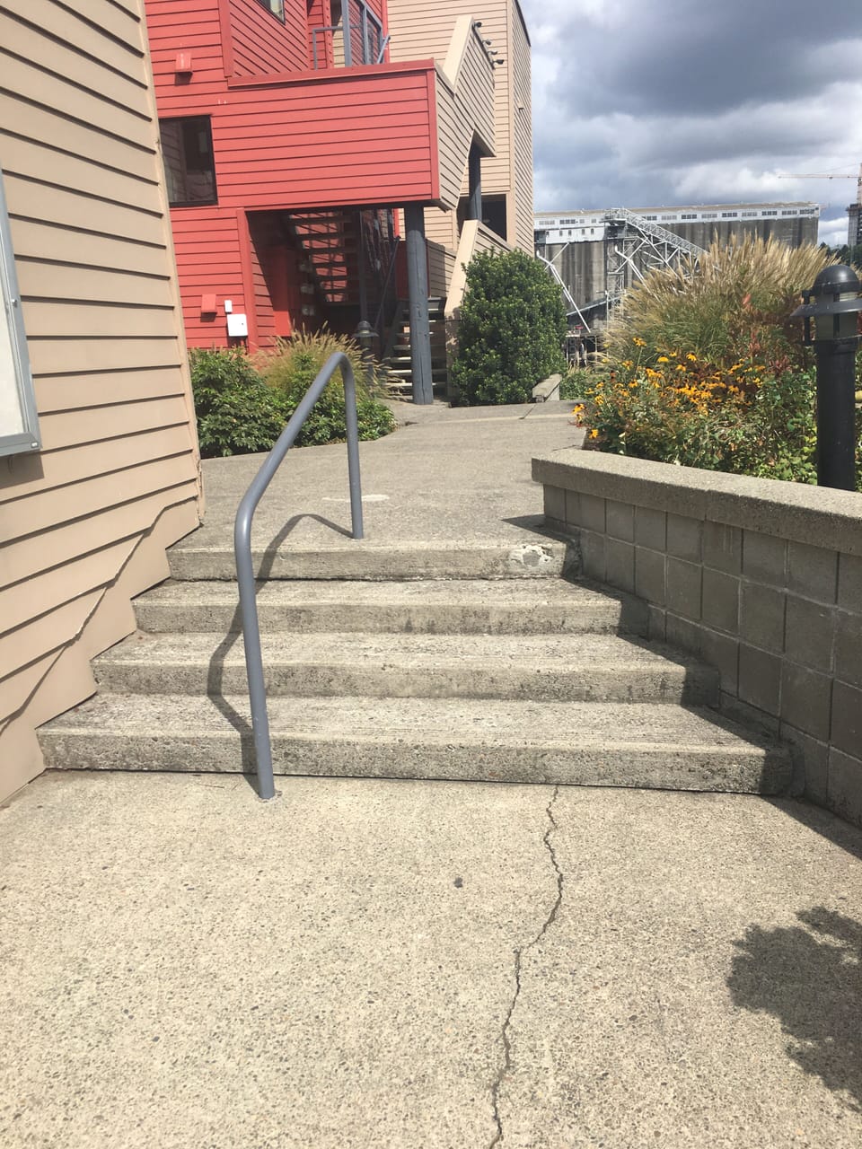 Steps from parking lot