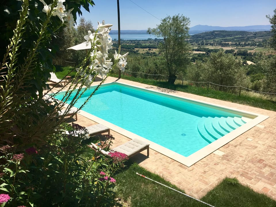 South facing , sun baked, Lake view pool. 
