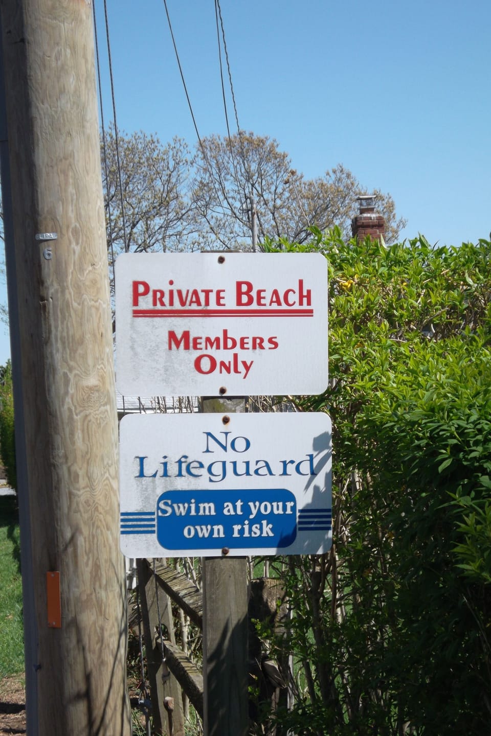 Private beach