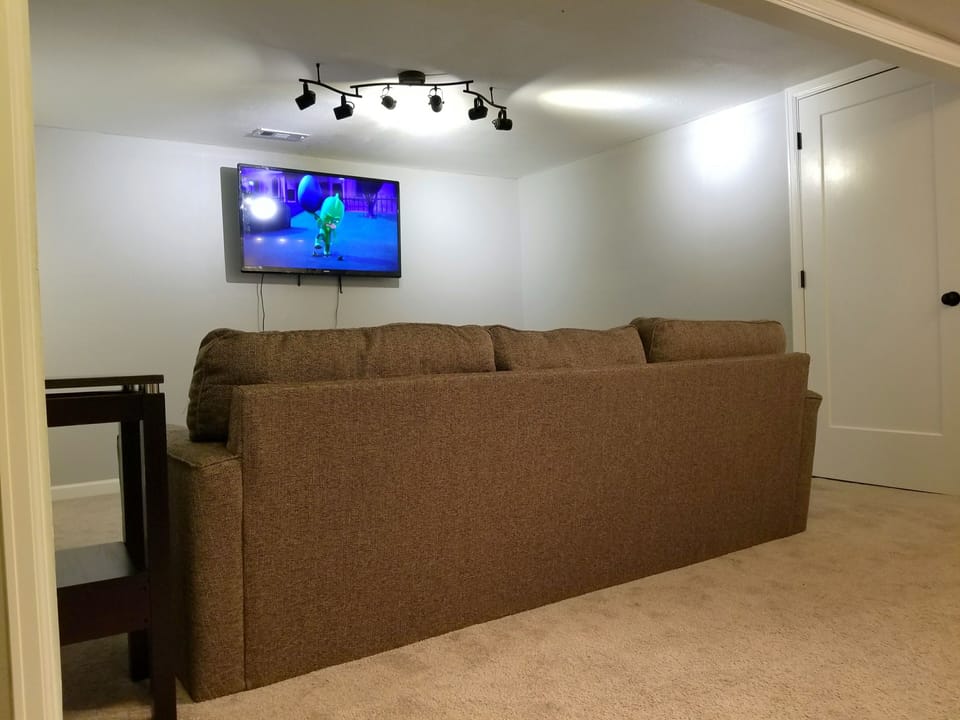 TV room with 55" flatscreen