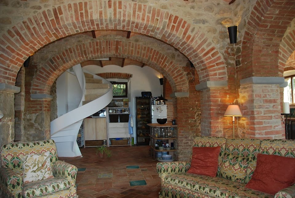 Main kitchen/living area: spiral stair