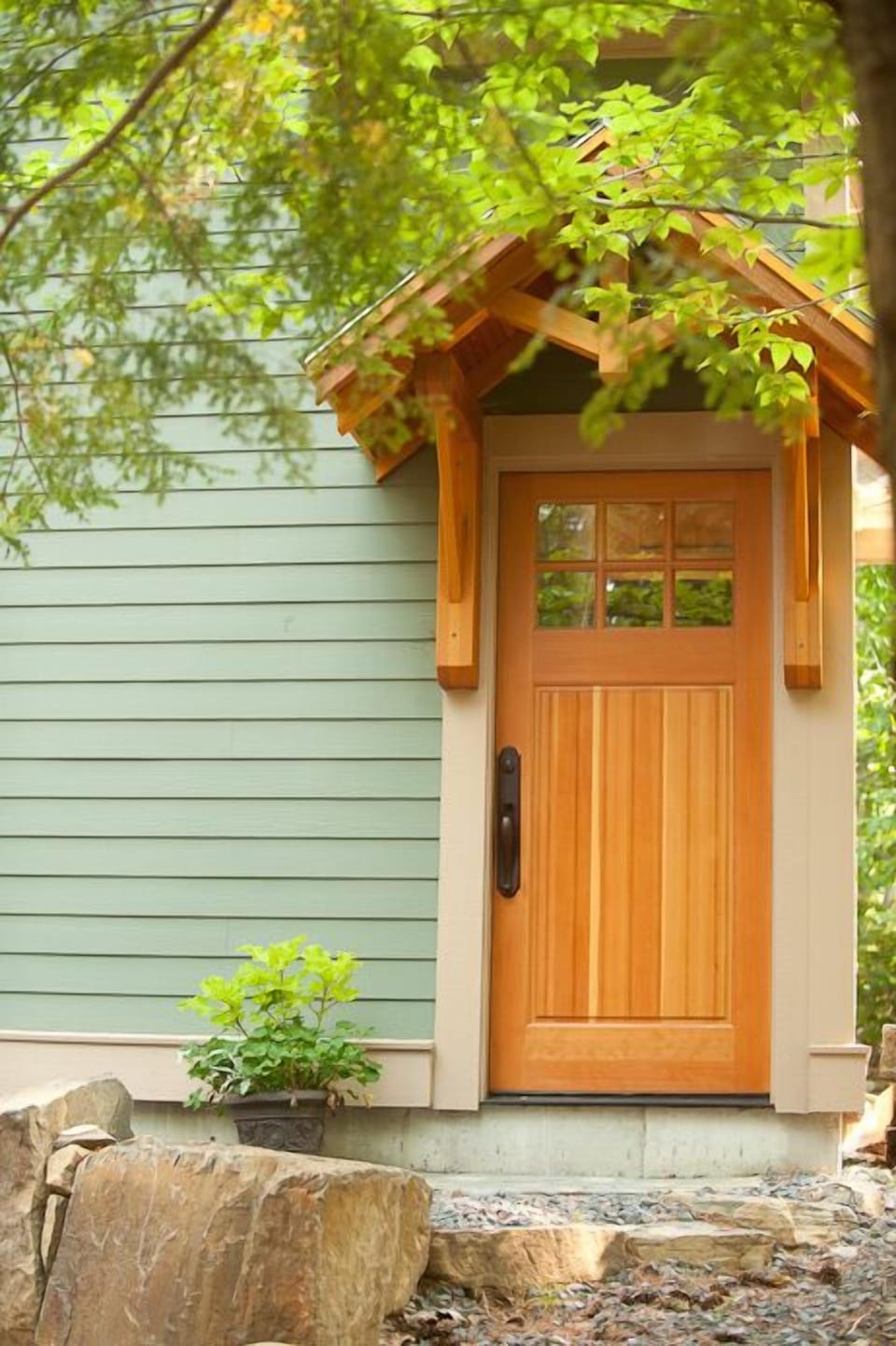 Timberframe entrance.