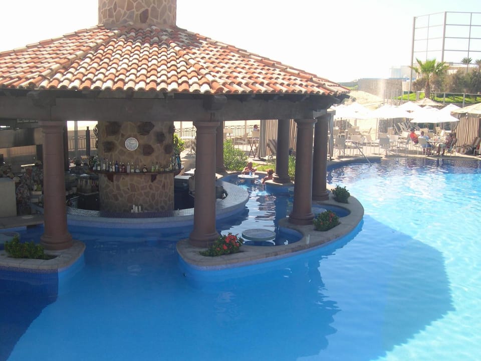 The swim through bar  at the lower main pool.  Adults love it!

