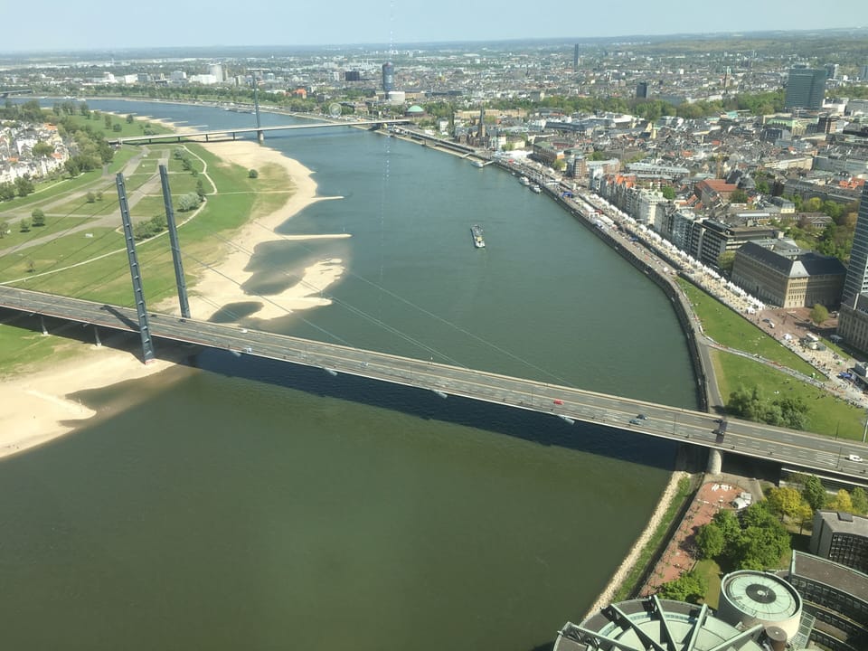 Düsseldorf and river Rhein as seen from TV tower