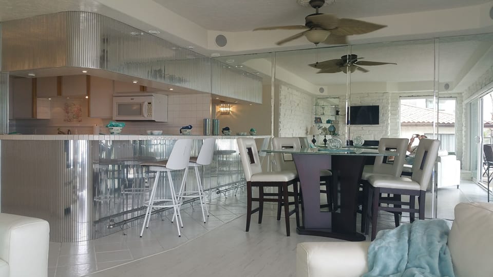 modern and beautiful! large living and dining room area