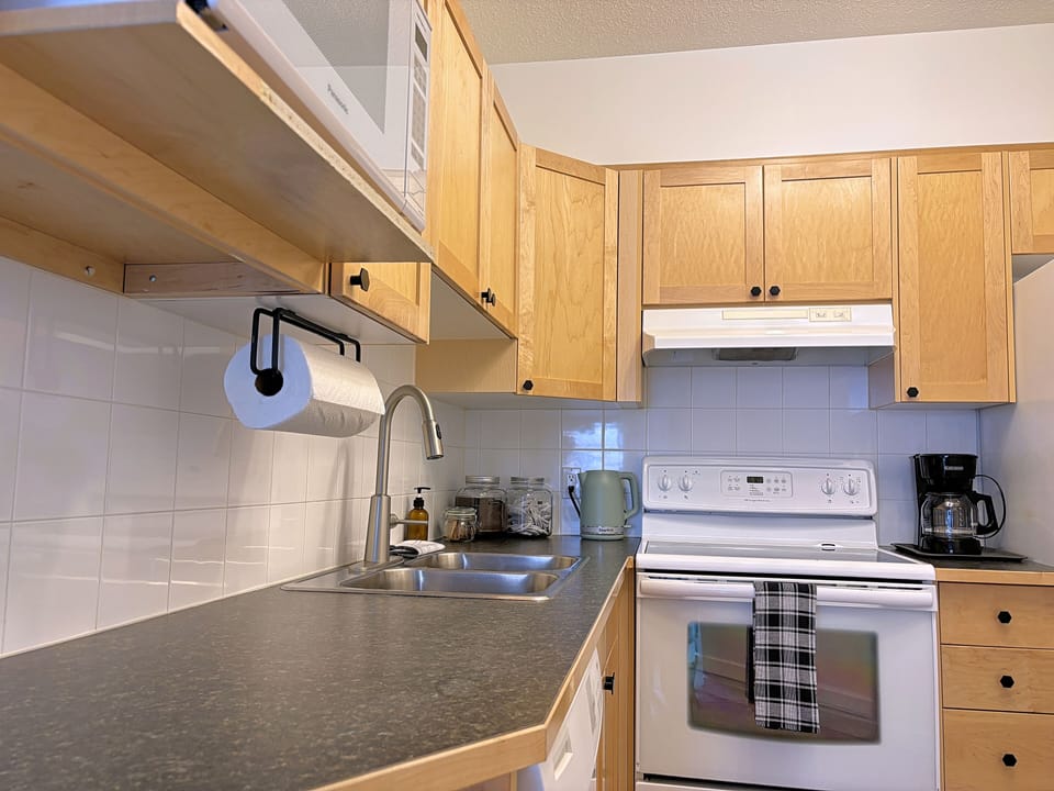 Fully-equipped kitchen for your use during your stay