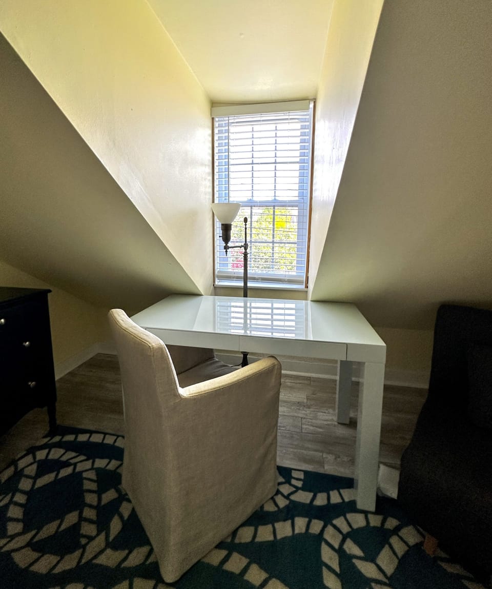 Desk space in the hallway leading to the bedrooms.