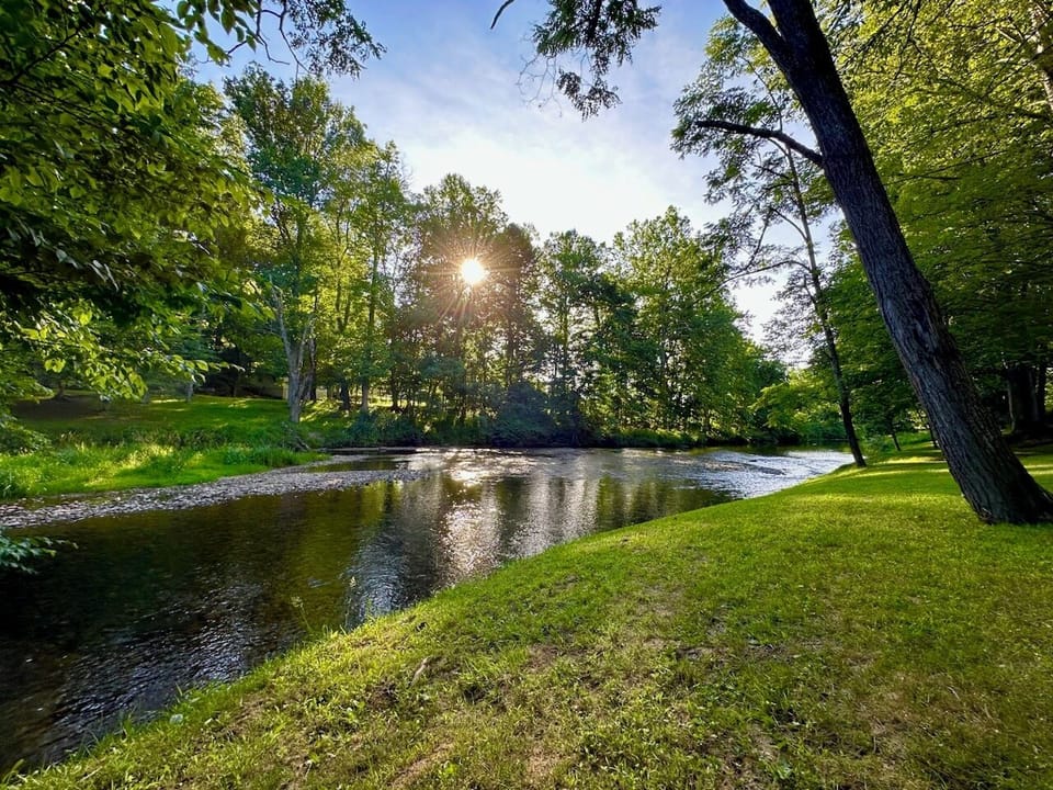 Backyard of Cozy River alongside the Watauga River