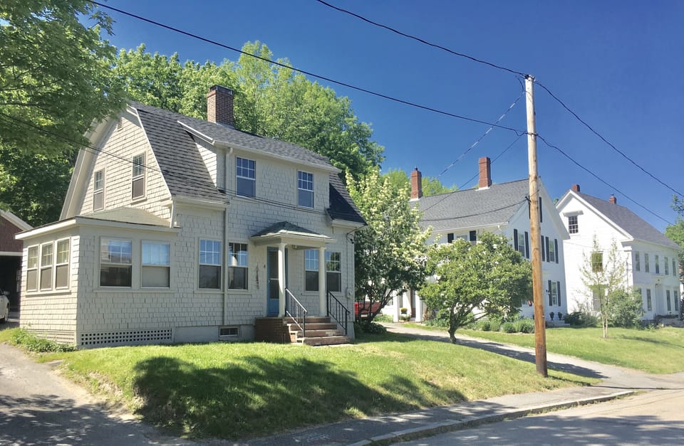 The oar house is in the middle of the historic district
