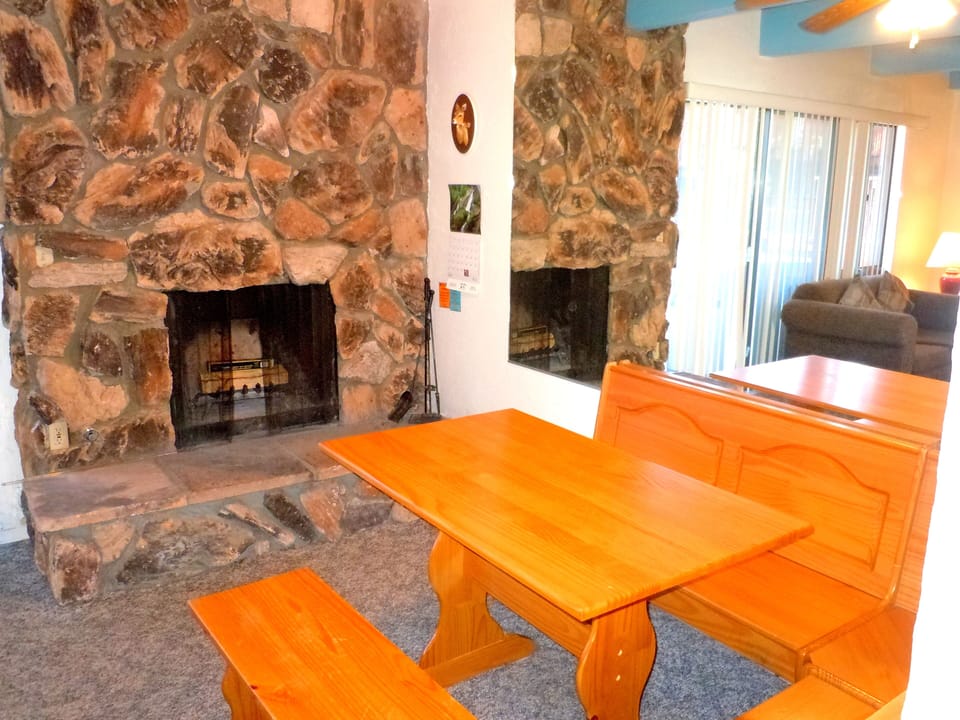 Fireplace/dining area