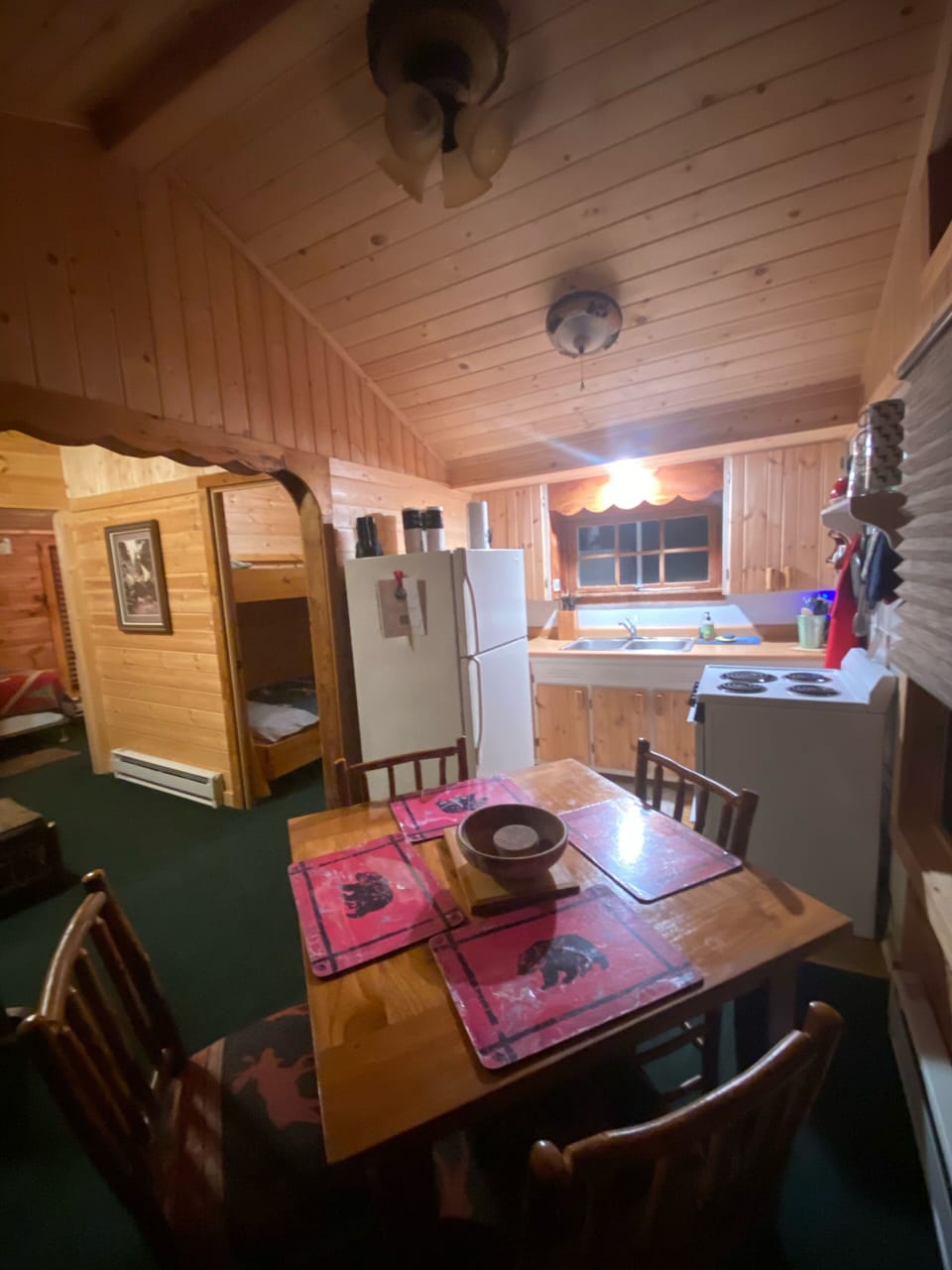 Kitchen, dining, bedrooms