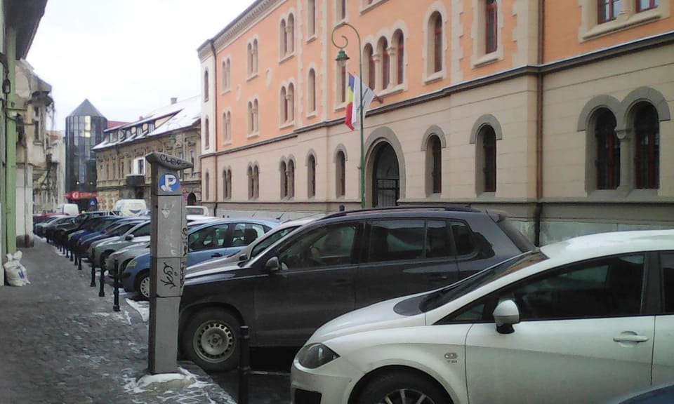 The parking in front of the building