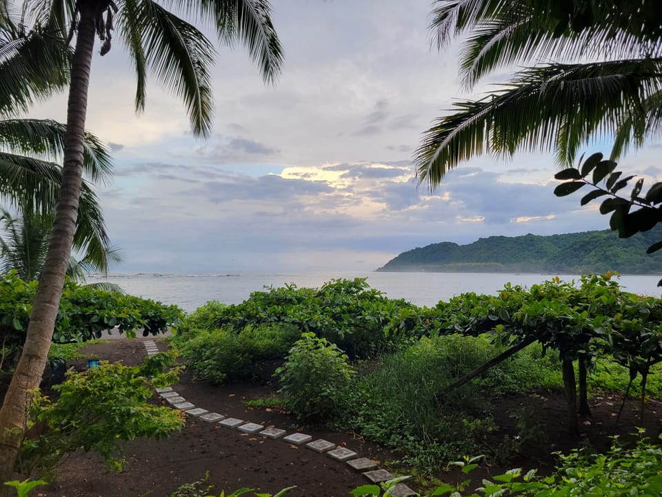 steps to the beach from the house