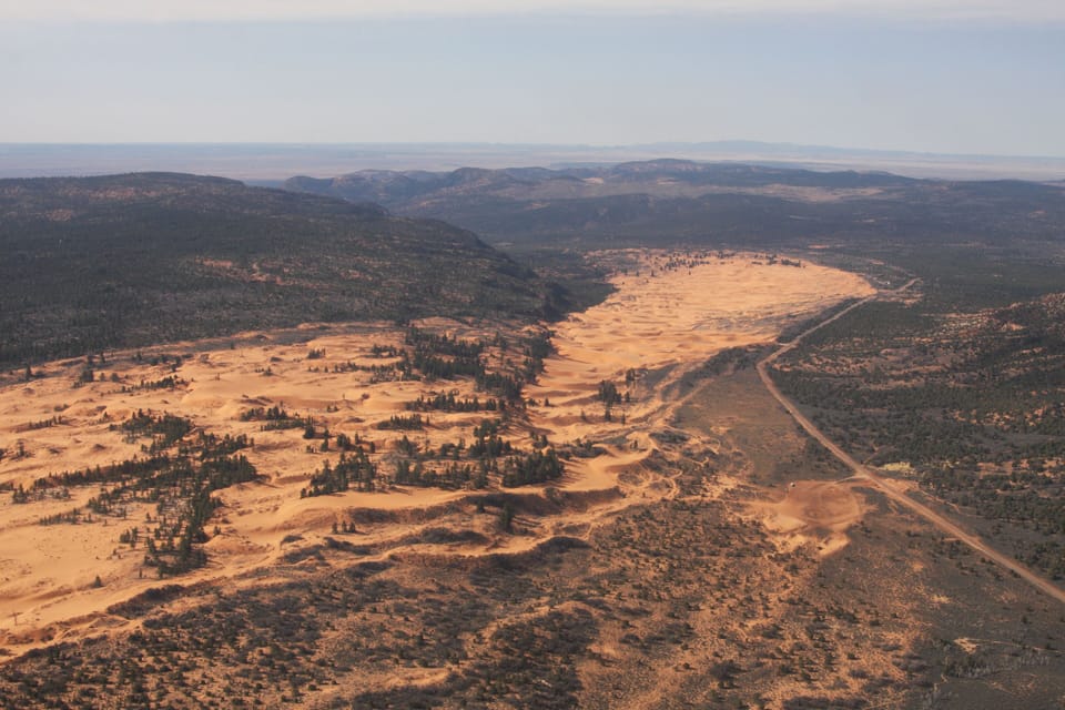 Arial view of Coral Cliff Sand Dunes