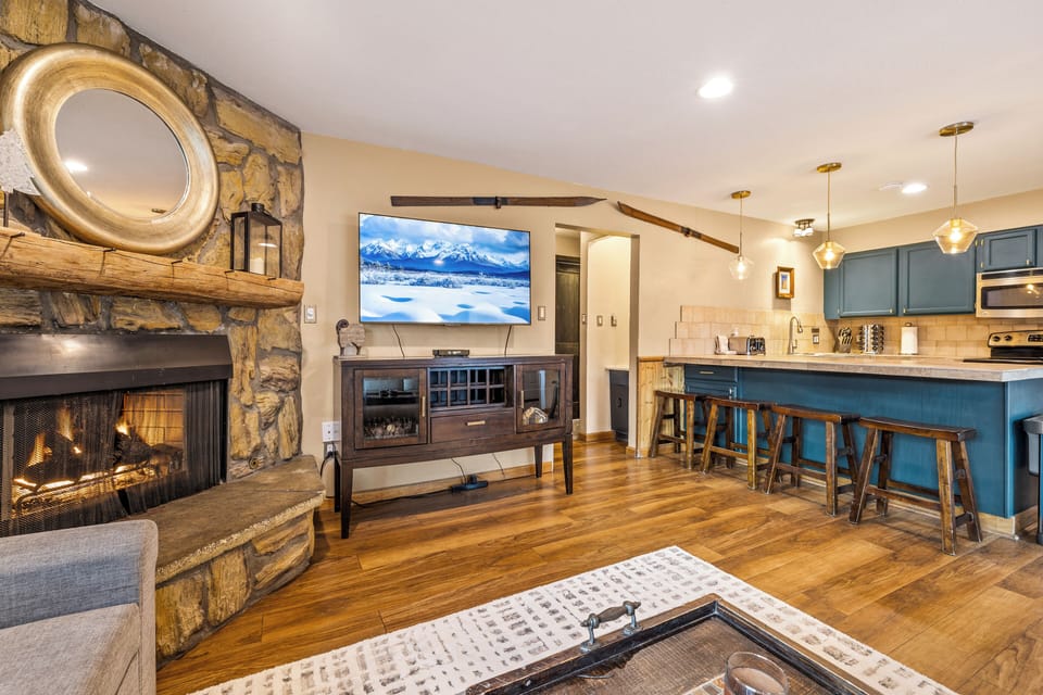 Cozy Living Room with Gas Fireplace