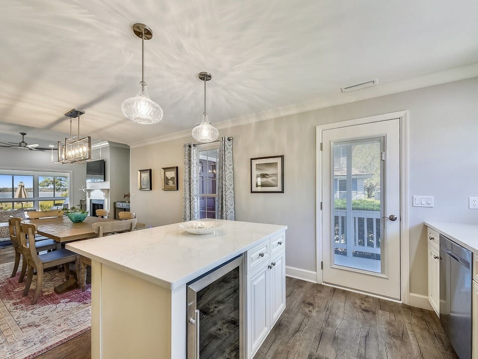 Kitchen Opens to Dining Area and Living Room at 17 Lands End