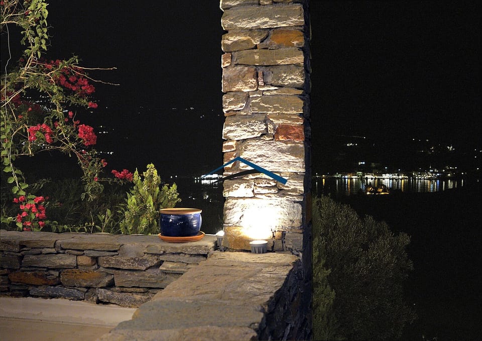 The side veranda at night