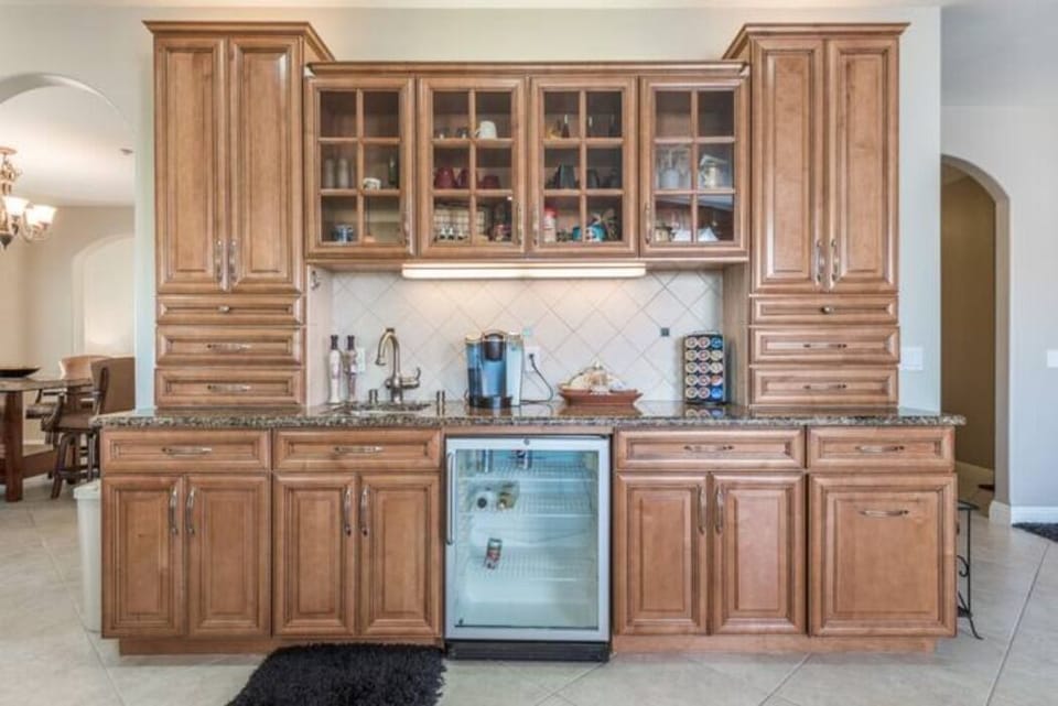 Coffee Bar with mini fridge